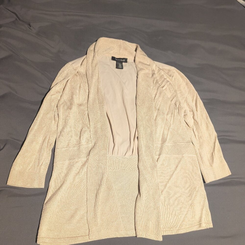 White House Black Market | 3/4 sleeved Tan cardigan, Size M